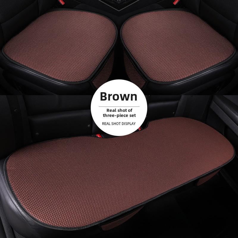 Universal Ice Silk Car Seat Cushion Set - Breathable, Non-Slip, Cooling, No Backrest (3-Piece)