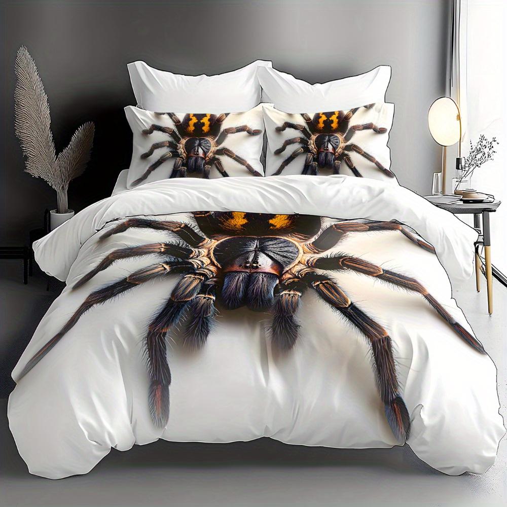 Beding Set Featuring Digital Print Comfortable Quilt Cover Col Spider Design Theme Patern Ful Polyester Brushed Digital Print Comfortable Quilt Cover