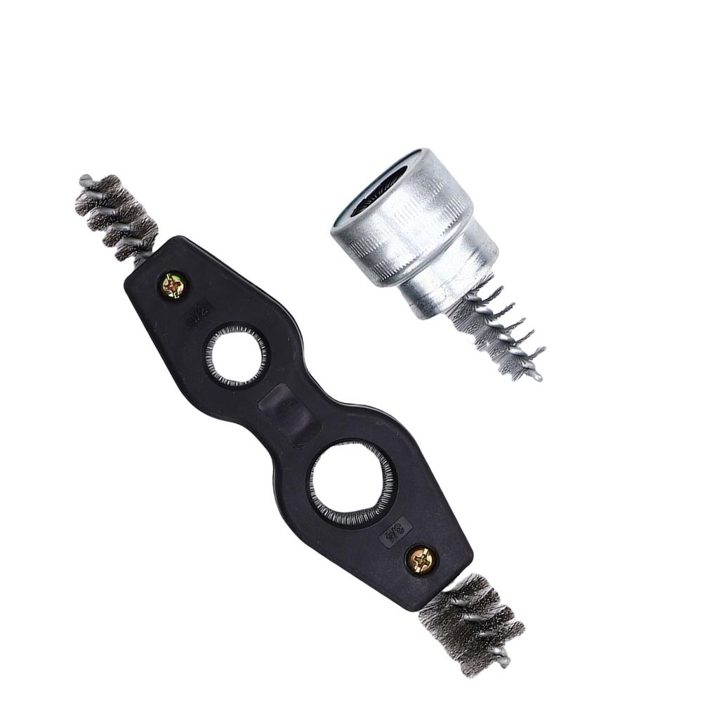 4 in 1 Car Battery Cleaning Brush Steel Copper Pipes Cleaner Brush with Battery Terminal Cleaner for Automotive and