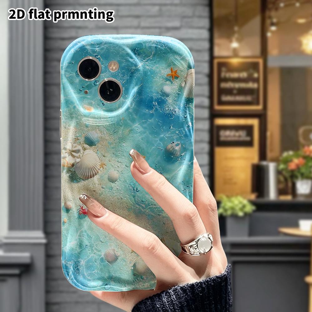 Phone Case: 2D Flat, Compatible with iPhone 12Pro, 13, 14, 15, 16, 17, 18 Protective Case, Phone Decoration, Clear Shallow Sea, Perfect Gift for Chris