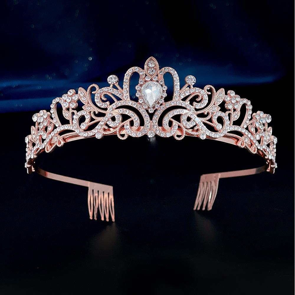 

Crystal Diamond Bridal Wedding Hair Tiara Birthday Tiara Hair Accessories Prom Crown Car Show Performance Headband