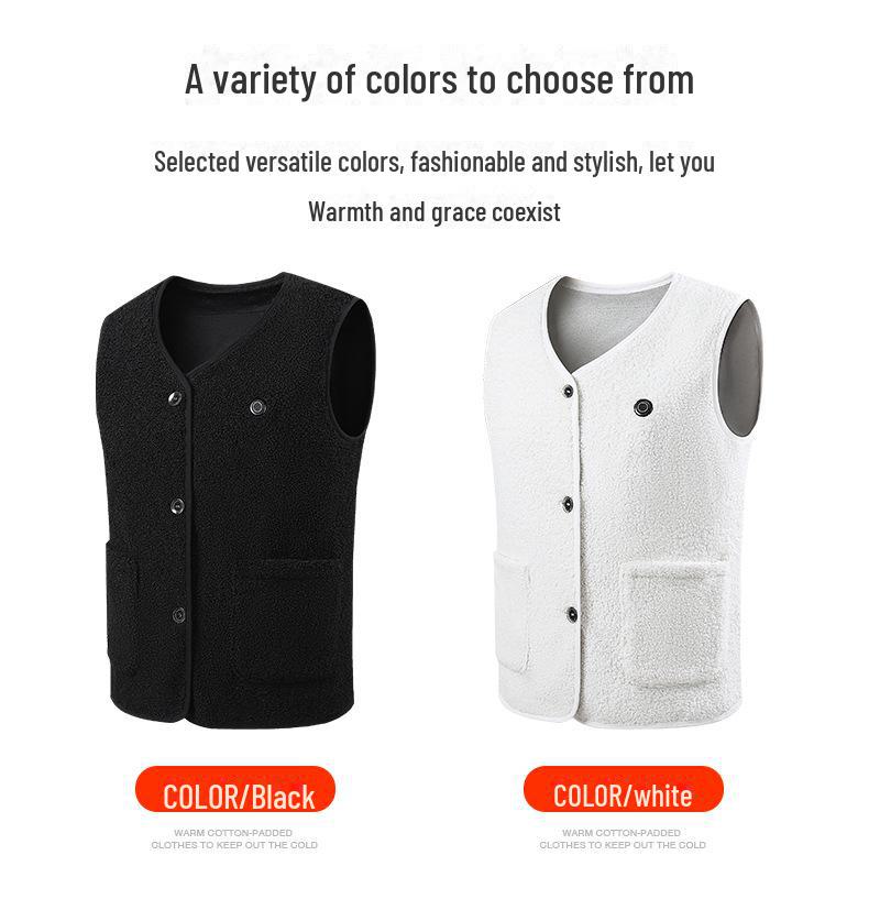 Smart Carbon Fiber Heated Vest - Warm Teddy Fleece for Autumn & Winter