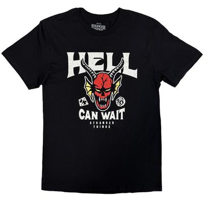 Stranger Things TShirt Hell Can Wait Official Tv Series New Black