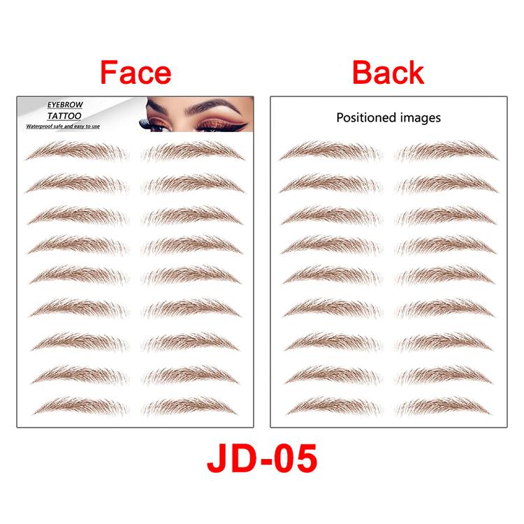 New Arrivals Water Transfer Girls Cosmetic Disposable Fake Temporary 4d Eye Brow Tattoo