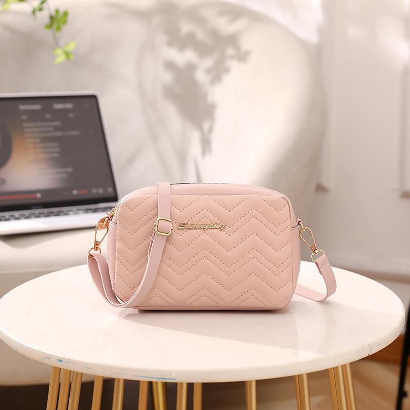 Trend small bag New fashion wave embroidered women's bag Casual small square bag One shoulder messenger bag Mobile phone bag