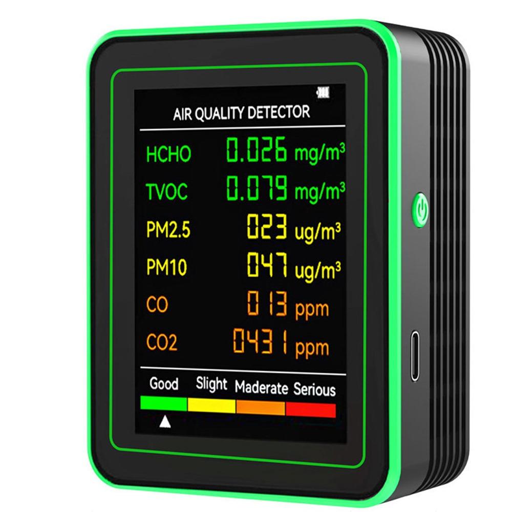 Automatic Display Air Detector 6 in 1 Carbon Dioxide Detector Air Quality Monitor  Travel