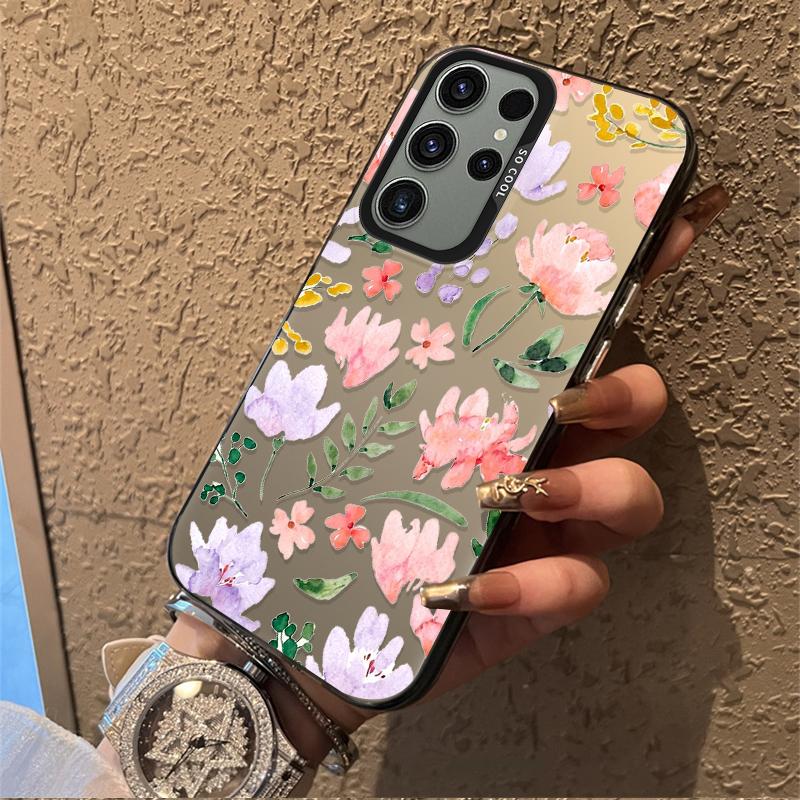Tulip Floral Frosted Case for Samsung Galaxy S25 S24 S23 S22 Ultra S21 Plus S20 FE A73 A72 A71 A56 A55 A54 A53 Acrylic Cover