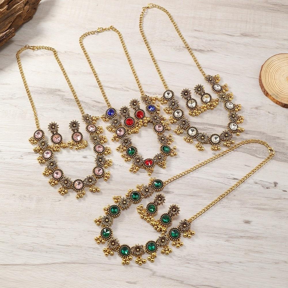 Pendant Necklace Earrings Set Beads Women Jewelry Set Temperament Tassel Jewelry Set Gifts