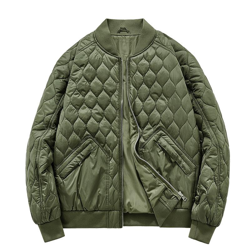 

Зимняя хлопковая куртка, бейсбольная куртка Diamond Grid, свободная куртка пилота больших размеров, хлопковая куртка, повседневная куртка, мужская толстая куртка XXXXL