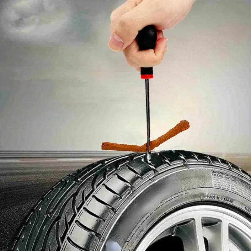 Kit de Reparación de Neumáticos de Coche Nuevo Herramientas de Tapón de Pinchazo Tiras de Neumático de Emergencia para Neumático Universal Kit de Herramientas de Reparación con Pegamento