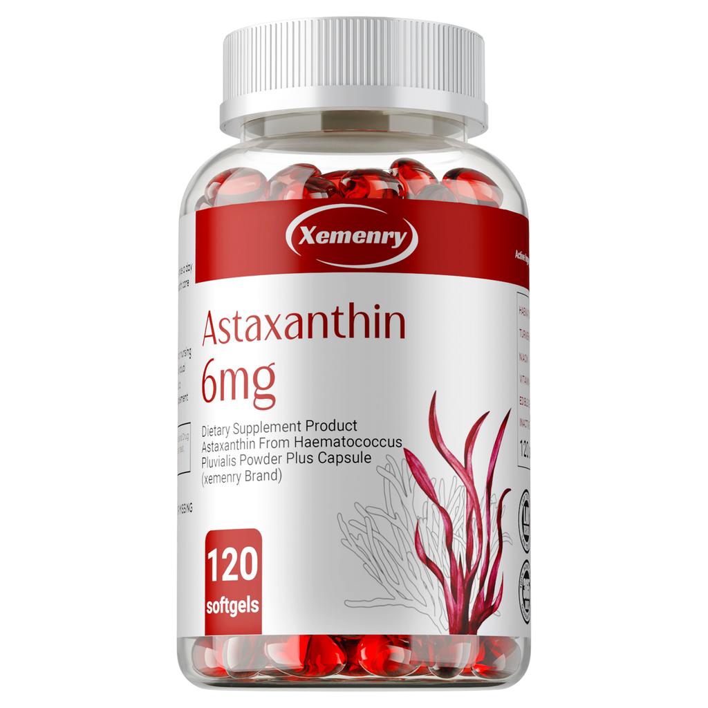Astaxanthin 6 mg - Gurkemeie, Vitamin, Kraftig Antioksidant, Leddstøtte