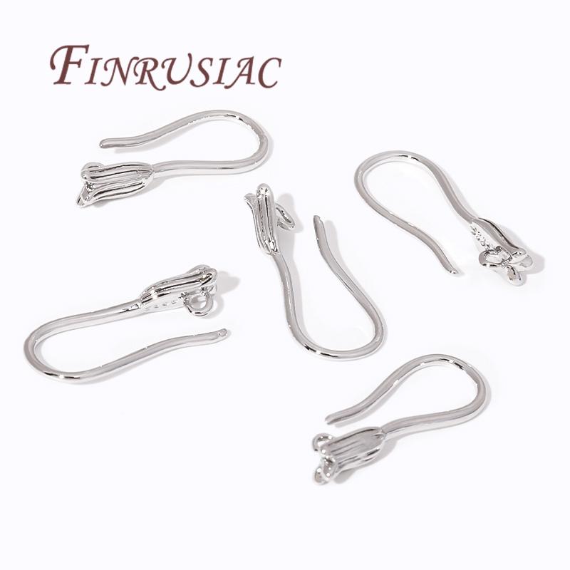 18K Gold Plated French Earring Hooks with Closed Ring Ear Settings Earwires For Jewelry Making Findings DIY Accessories