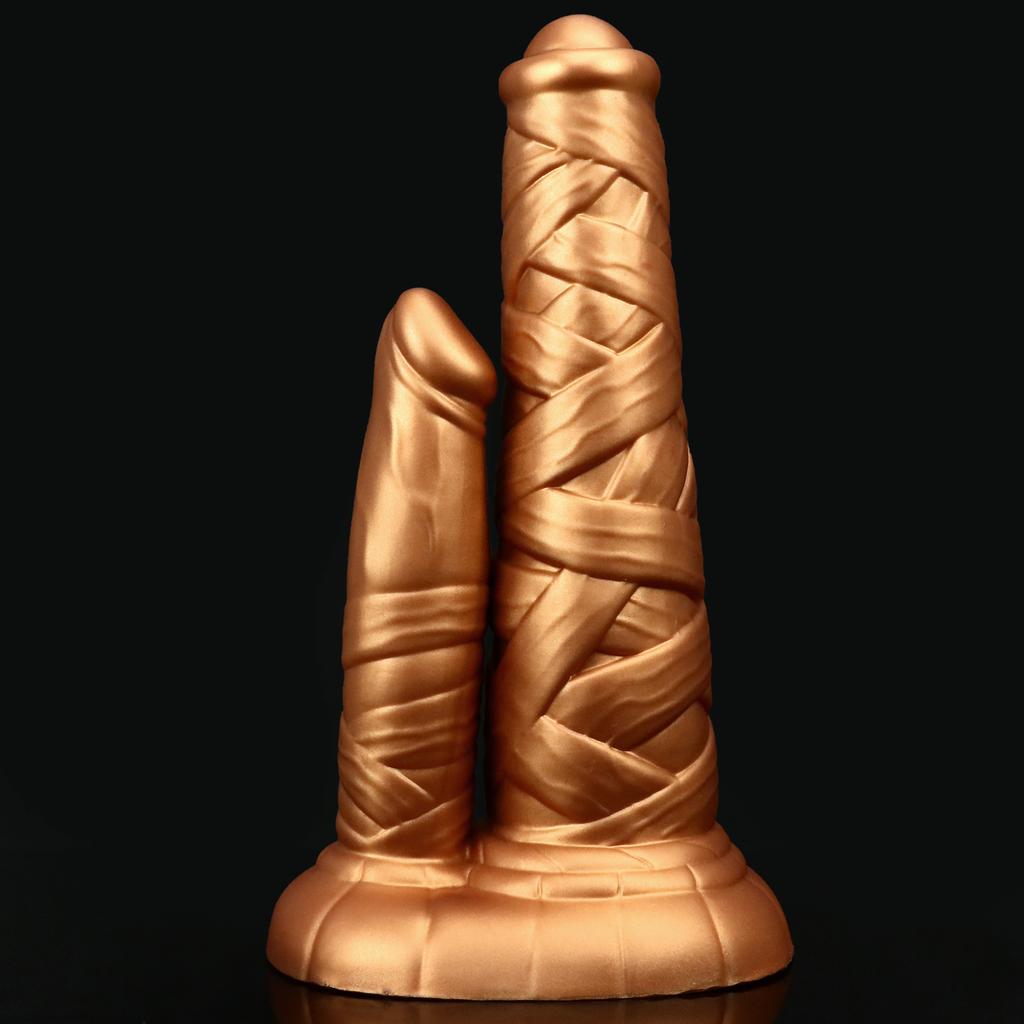 Simulated Penis Size  Double Headed Shaped Dildo with Suction Cup Masturbator  Silicone in The Back of The Vagina