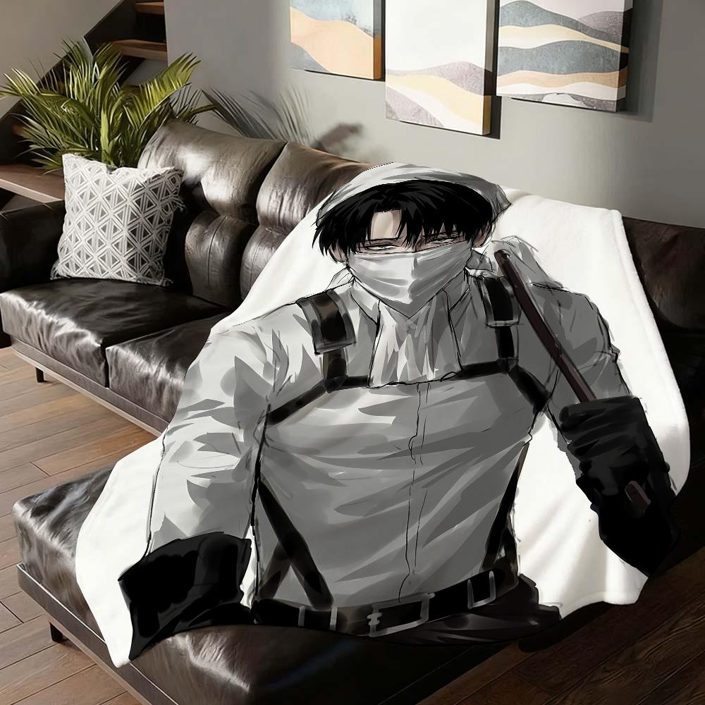 Anime Attack on Titan Levi Ackerman Blanket Soft and Skin Friendly For Couch Bed Napping Bedspread All Seasons Comforter