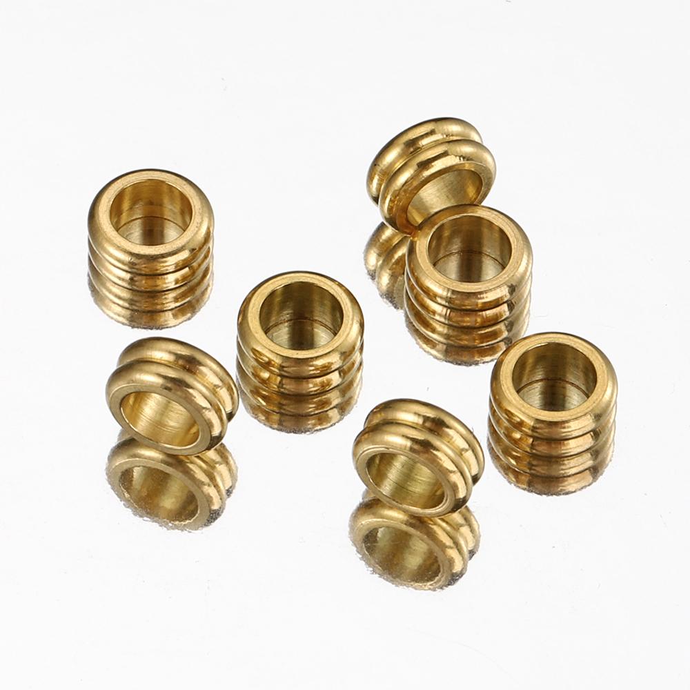 20pcs Multi Shape Stainless Steel Spacer Loose Bead Big Hole Beads Bamboo Charm Pendant for Bracelet Necklace DIY Jewelry Making