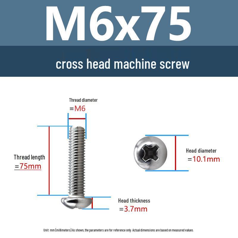 Yigu Direct 304 Edelstahl Kreuzschlitz Senkkopfschrauben M6-M10 Maschinengewinde
