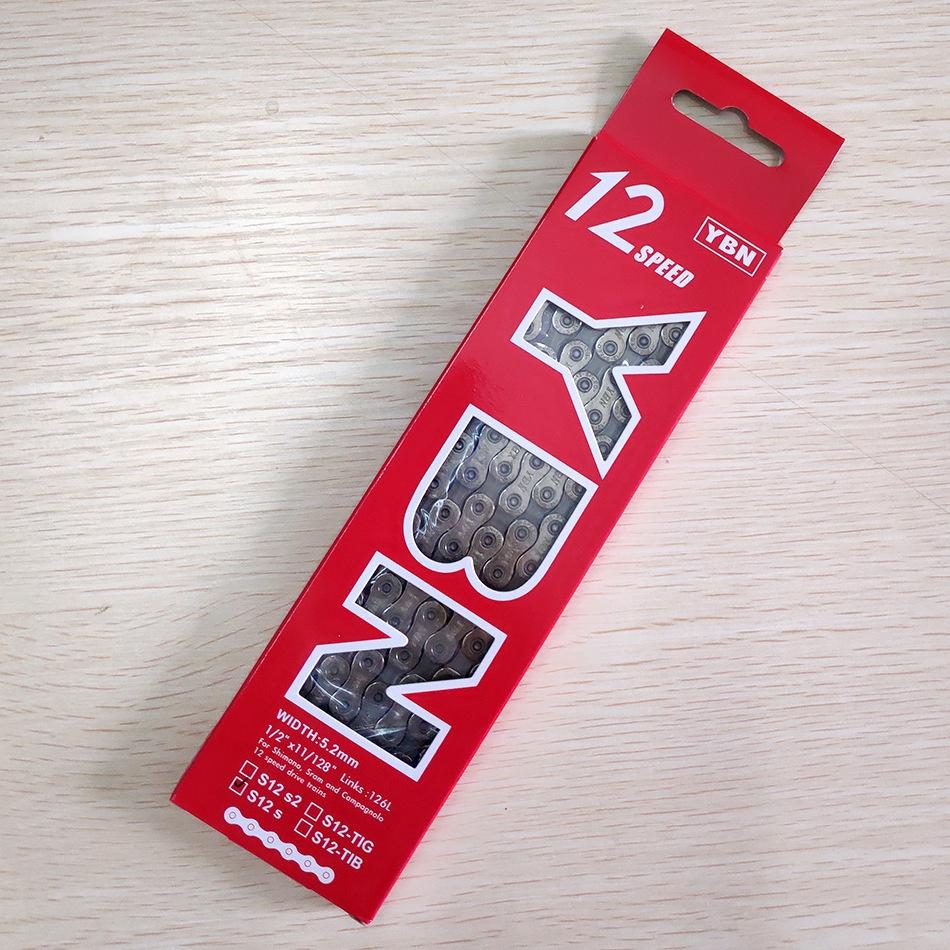 YBN Super Lightweight Steel Bike Chain for 8/9/10/11/12 Speed Road & Mountain Bikes Boxed High Performance