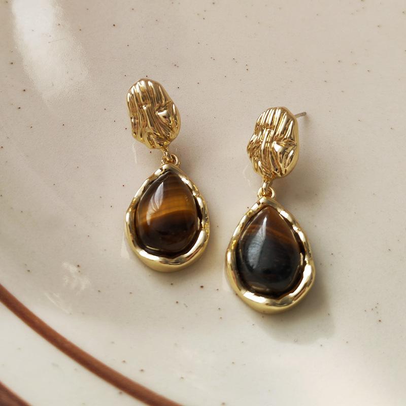 New Arrival Korean Vintage Resin Dangle Earrings For Women Fashion Resin Elegant Water Drop Jewelry Party Gifts