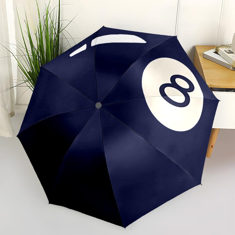 1pc Billiards Pocket Automatic Open/Close Umbrella with Windproof, Functional Design, 8-Rib Sturdy Canopy, Durable Ribs,125