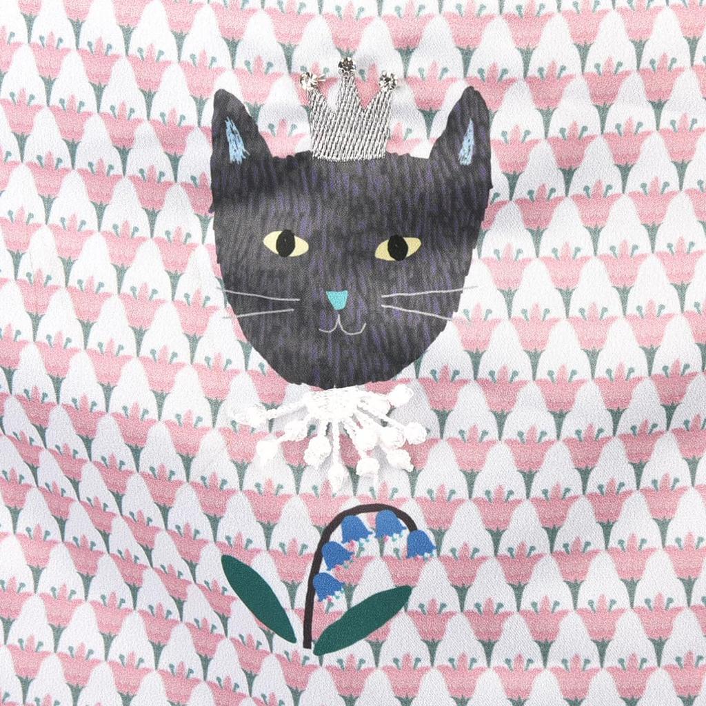 Kusguru Japan Parlor Suzuran-do Satijnen Print Tote Bag, Dames, 258059, Roze