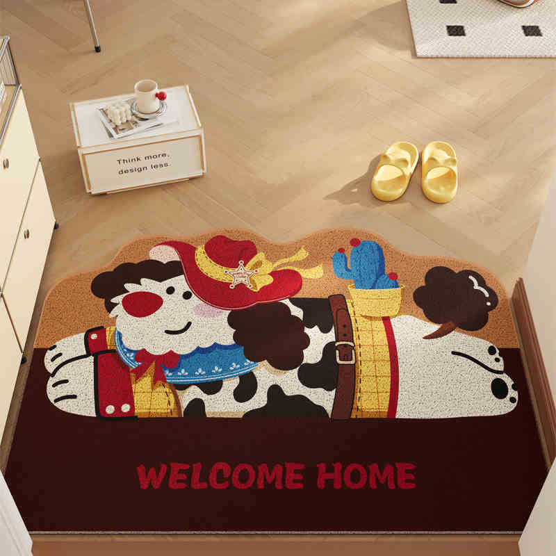 Mengqu Cartoon Home Floor Mat, The Entrance Can Be Cut And Easy To Take Care Of, Silk Ring Floor Mat, Household Scraping Mud Rubbing Soil