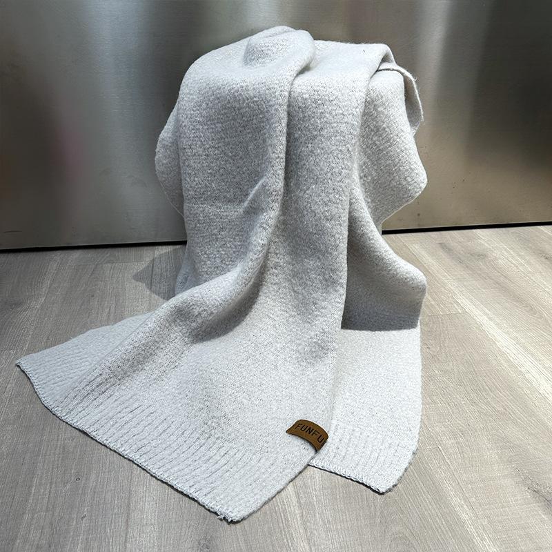 Herbst und Winter neu vielseitig einfach warm Schal Nackenschutz Student einfarbig hochwertig gestrickter Schal Schal