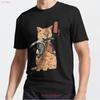 MOST POPULAR Japan Cat Samurai Art Best Design Idea Active T Shirt Vintage Washed Fashion Top For Everyday Wear Unisex