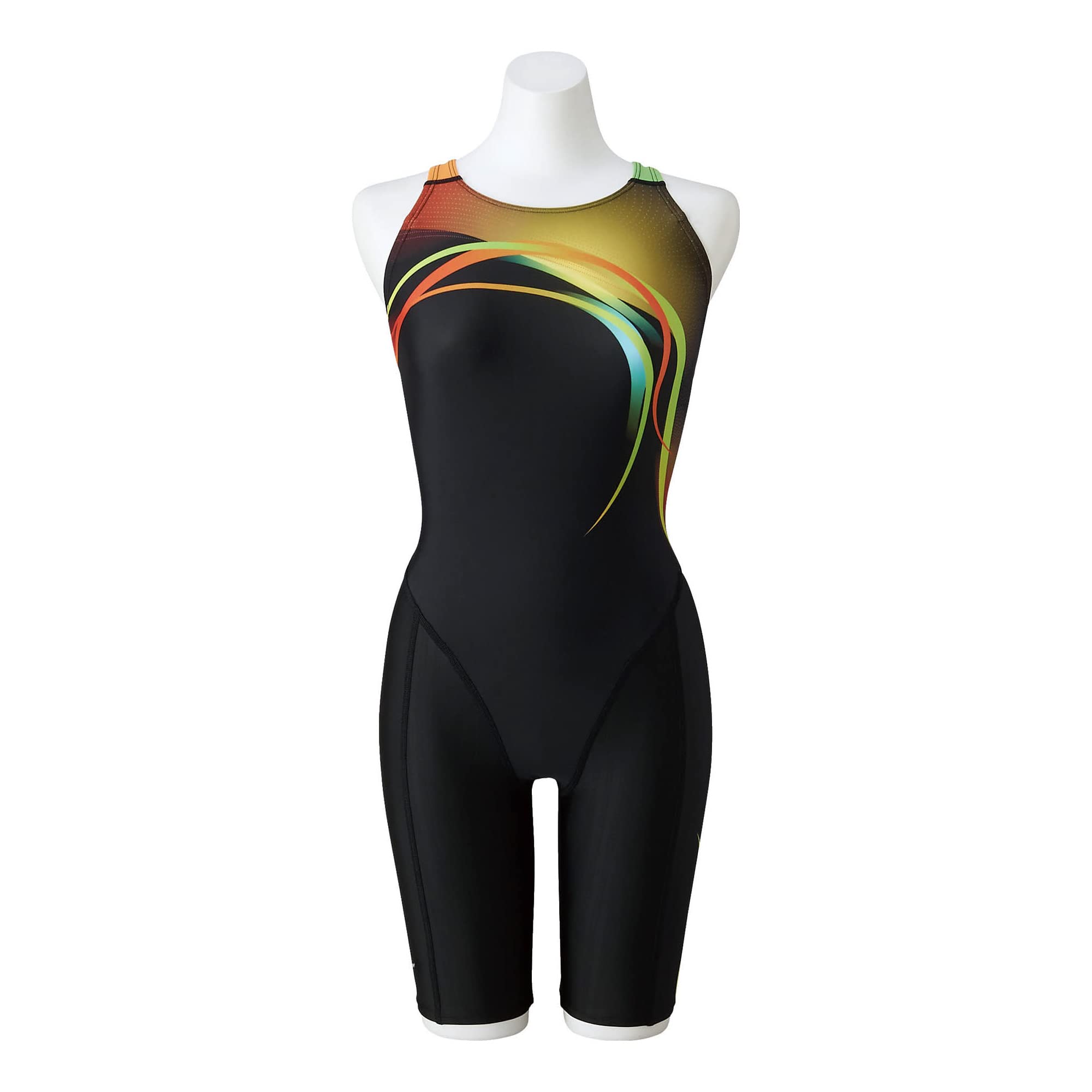 

Mizuno Stream Ace N2MGA252 Competitive Swimming and Racing Half Suit Women s (Masters Back) [FINA Approved] Black/Yellow