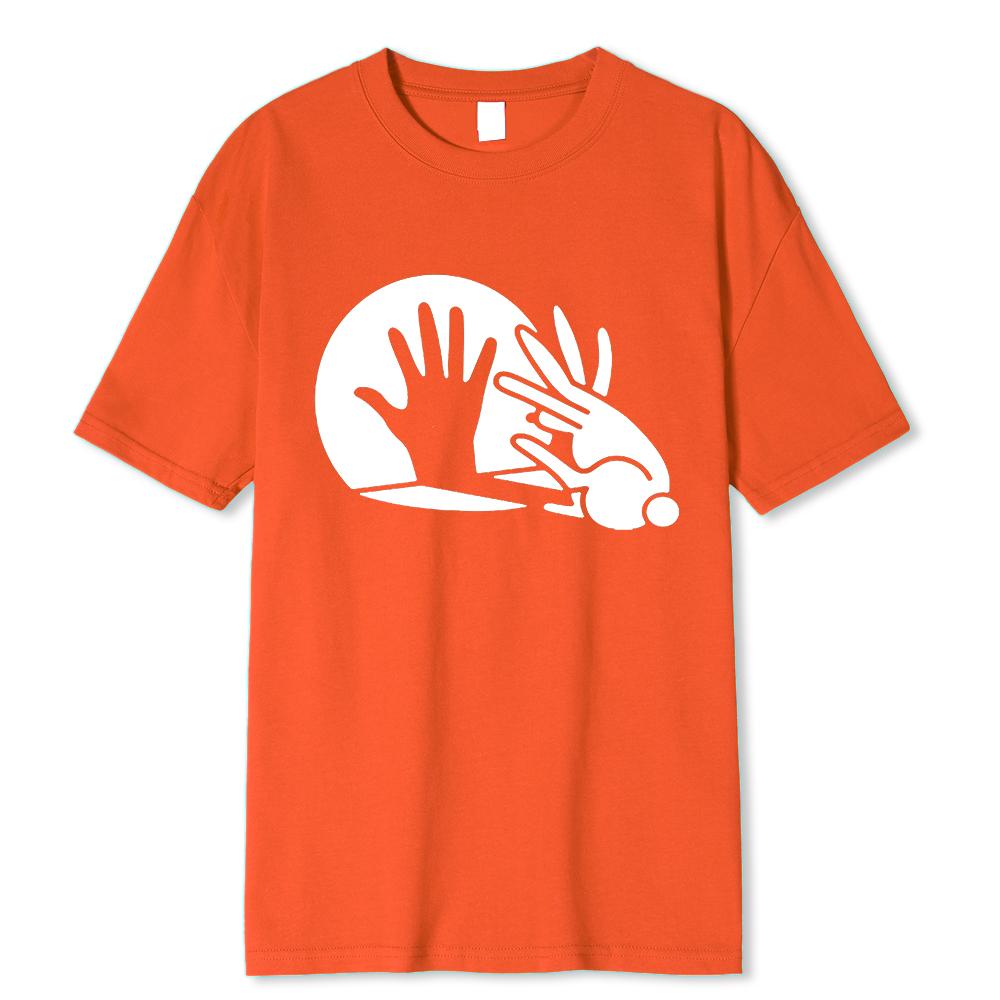 Men Women Funny Rabbit Shirt Animal Bunny Lover Shadow Play Pun Gift T-Shirt Oversized Tops Cotton T Shirt