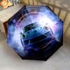 1 PC Automatic Folding Umbrella - Blue Car Pattern, Portable & Foldable Design with 8 Ribs, Christmas Birthday Gifts