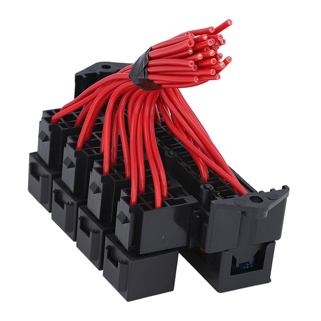 15 Slots Blade Fuse Relay Box Kit Waterproof 4 Pin Relay Block Fuse Set for Bus Boat 12V 40A