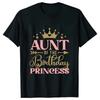 Birthday Princess T-shirt DAD MOM Uncle Aunt Family Gathering Tops Girls Birthday Party Tshirt Short Sleeve Black White Tee