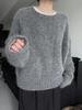 European Style 2026 Autumn/Winter Women's Wool Sweater - Loose, Thick, Round Neck Base Layer