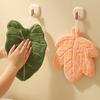 Quick Dry Kitchen Towel Leaf Shape Hand Towel, Soft Absorbent with Hanging Loop, Cute Maple Ginkgo Design for Bathroom Drying Loop