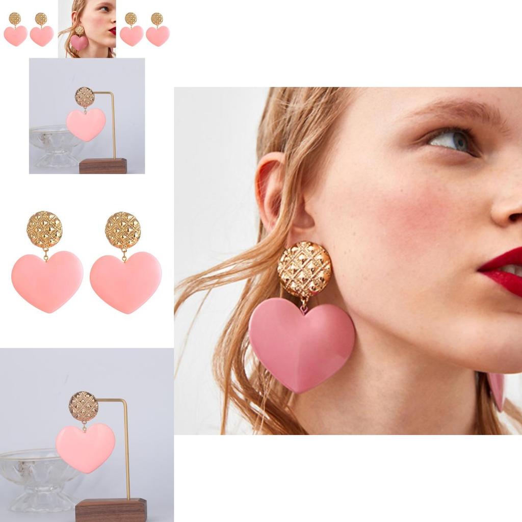 Trendy Alloy Candy Heart Earrings For Women Autumn 2021 Fashionable Jewelry