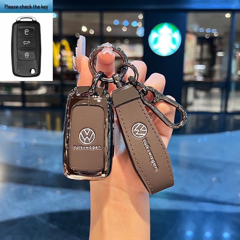 Etui na kluczyk Volkswagen do Teramont, ID3, Tayron, ID4, Golf 8, Lamando - Metalowa i skórzana obudowa.