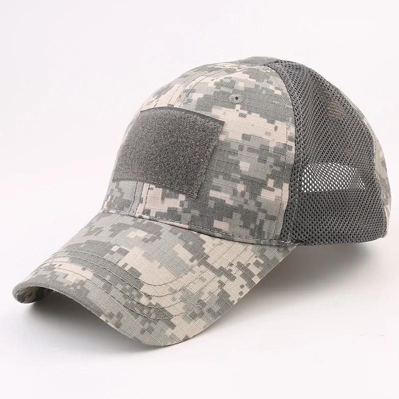 

Camouflage Outdoor Baseball Caps Mesh Tactical Hiking Fishing Sport Adjustable Snapback Contractor Dad Hats Men Women Adjustable