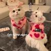 Soft Fleece Cat Vest With Heart Design Winter Warm Pet Clothing Small To Medium Cats