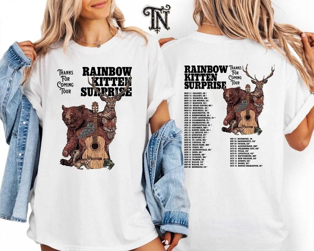 Rainbow Kitten Surprise Thanks For Coming Tour 2025 Concert Double Sided Unisex T-Shirt XL