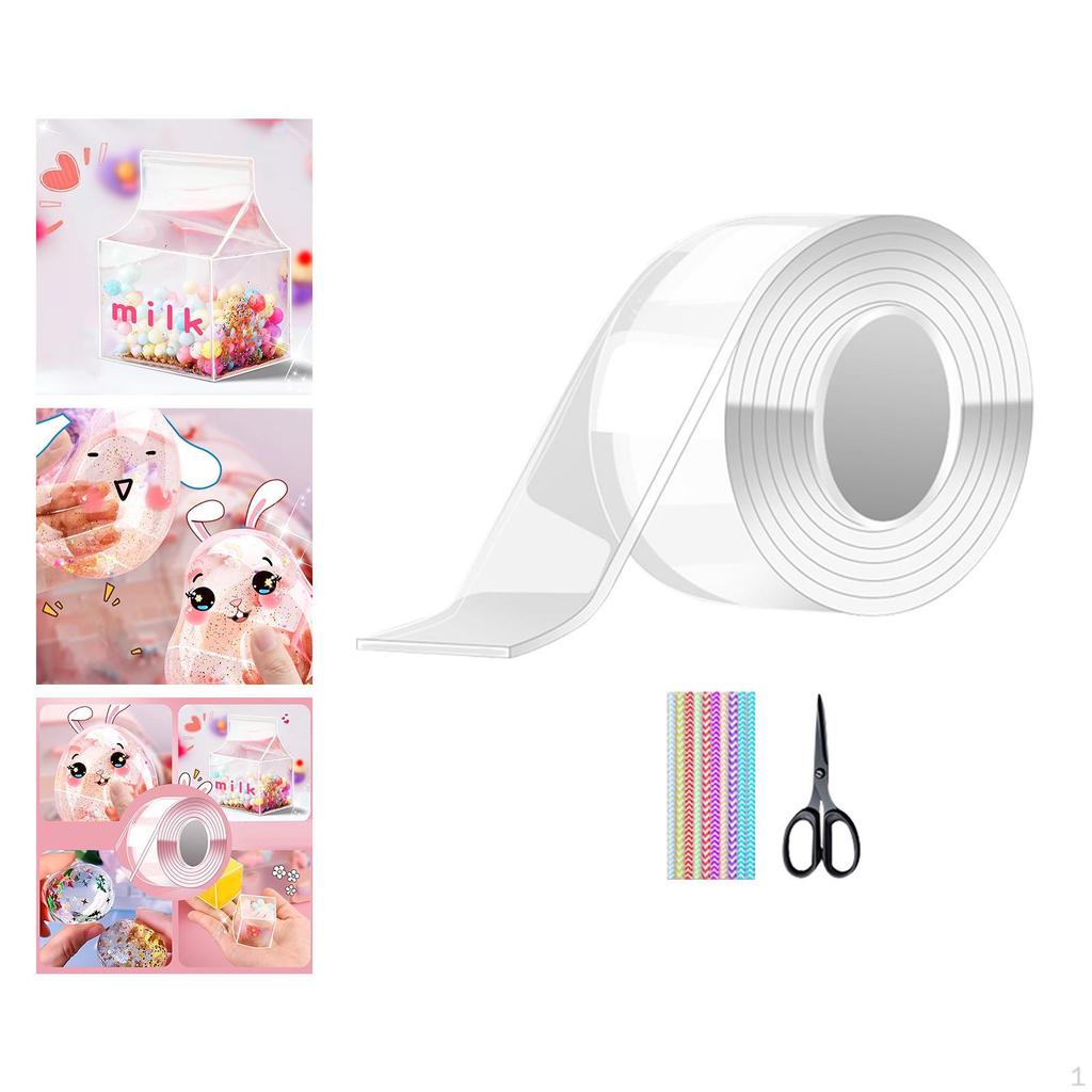 Bubble Balloons Blowing Double Sided Tape Strong with Straws Sticky Sensory Toy Clear Color for