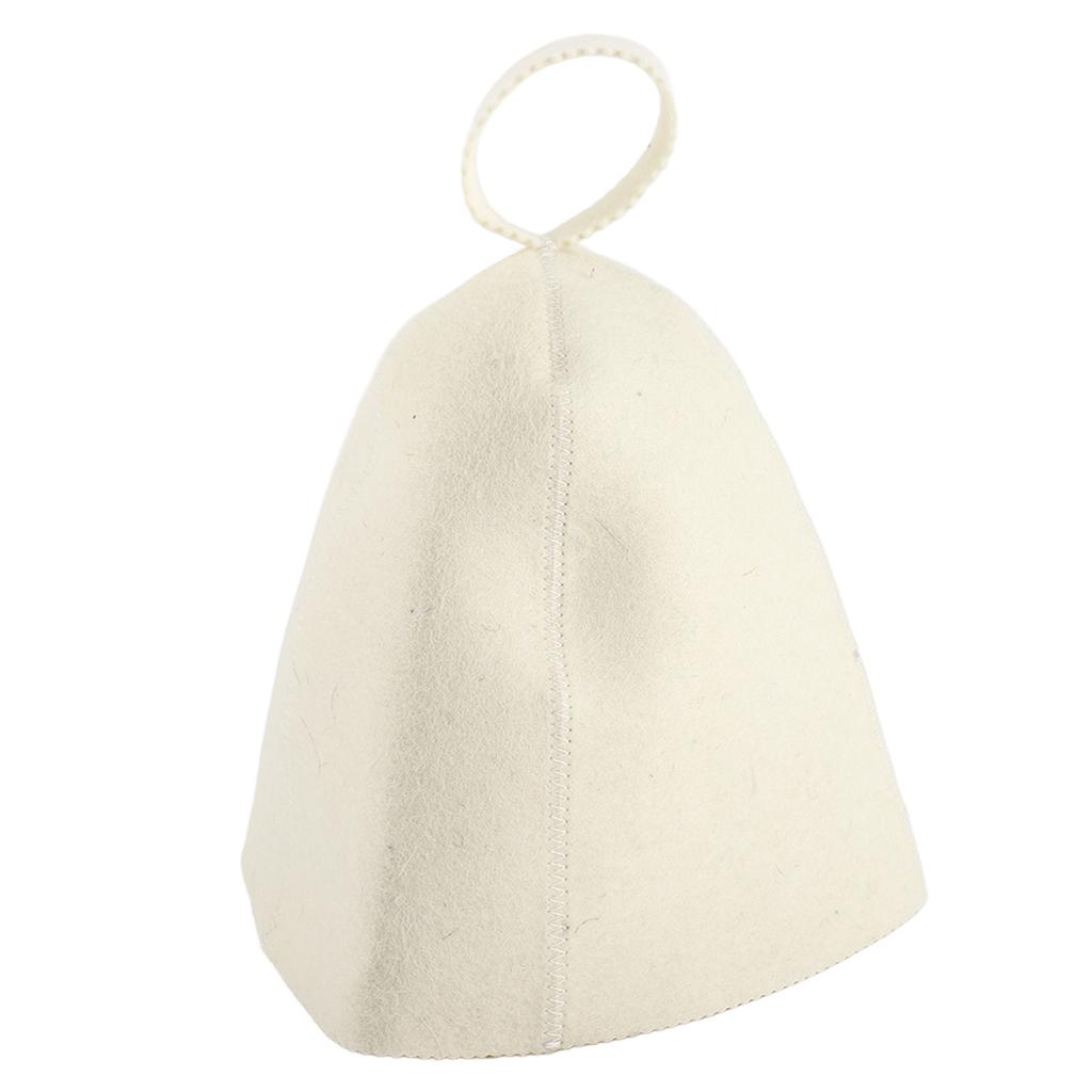 Beige Wool Felt Sauna Hat Cap for Russian Banya Sauna Hut With Hang Loop Supply