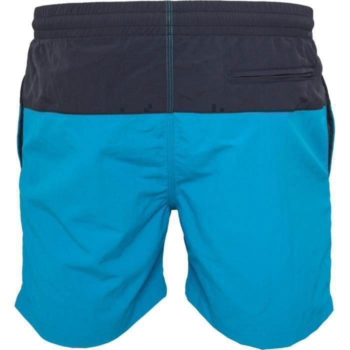 Short De Bain - Urban Classics - BLOCK - Turquoise/Navy - 100% Nylon - Non-imperméable