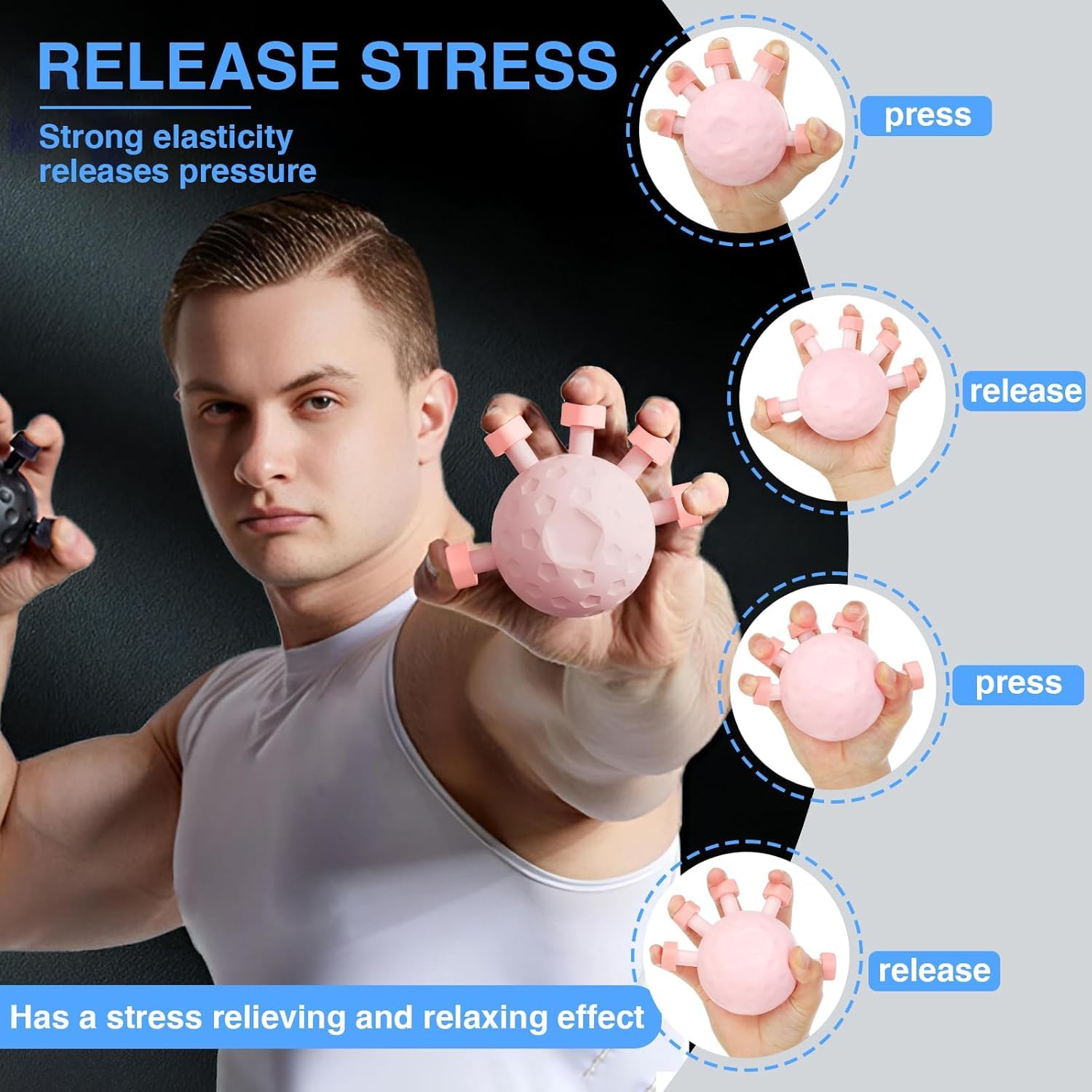 Bc Pet Supplies Black Finger Exerciser Trainer Hand Grip Strengthener For Rock Climbing And Hand Strength Training With Durable Gripper