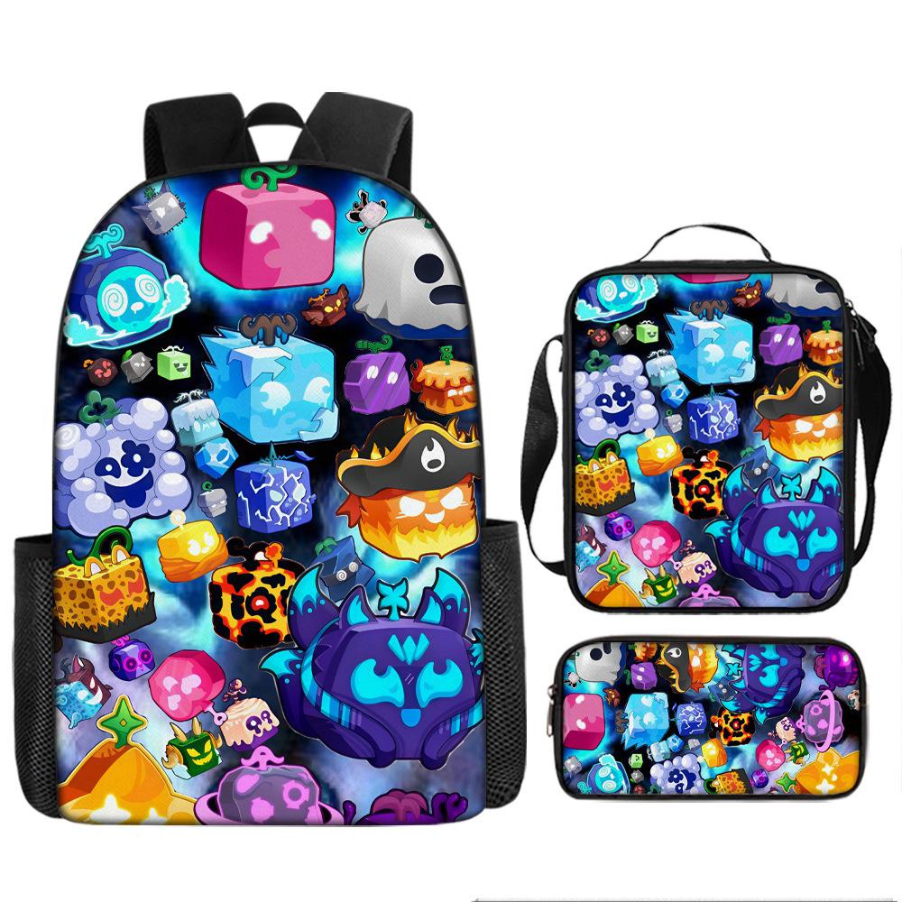 Blox Fruits Sac à dos pour école primaire et secondaire Sac à dos pour enfants Sac à dos grande capacité Sacoche Trousse schoolbag