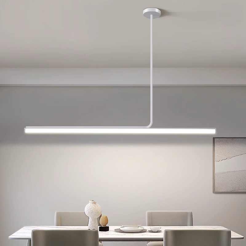 Dimming Minimalist Straight Dining Room Light, Kitchen Long Pendant Light