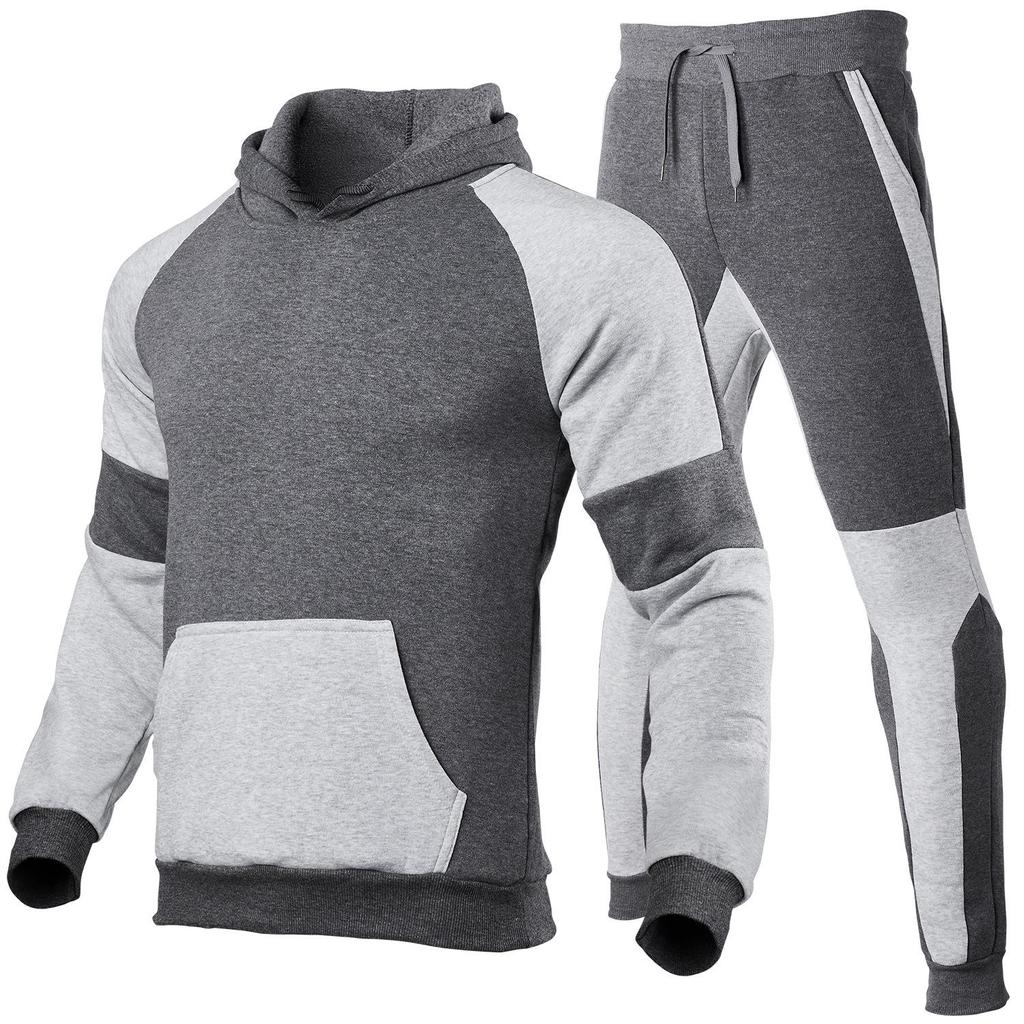 Men's And Women's Spliced Sportswear Running Outdoor Fashion Two-piece Suit