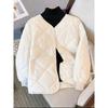 Winter Cotton-Padded Jacket for Women  Autumn New Korean Sle Versatile Lightweight Rhombus Plaid Cotton-Padded Jacket