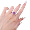Mijing Jewelry S925 Silver Purple Diamond Oval Radiant Ring for Women