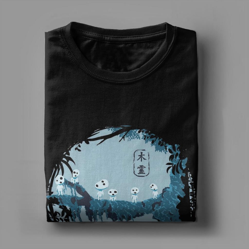 Leisure Kodama P-Princess H-Himes T-Shirt Men O Neck Pure Cotton T Shirt M-Mononoked Short Sleeve Tees Plus Size Clothes