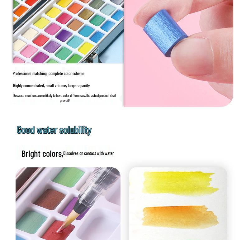 Boite en étain: Set de Peinture Aquarelle Portable 100 Couleurs pour Enfants DIY Nail Art & Peinture